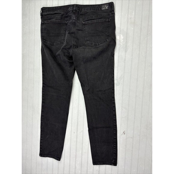 American Eagle Size 14 Womens Jeans Jeggings Mid Rise Black Stretch - Picture 5 of 5